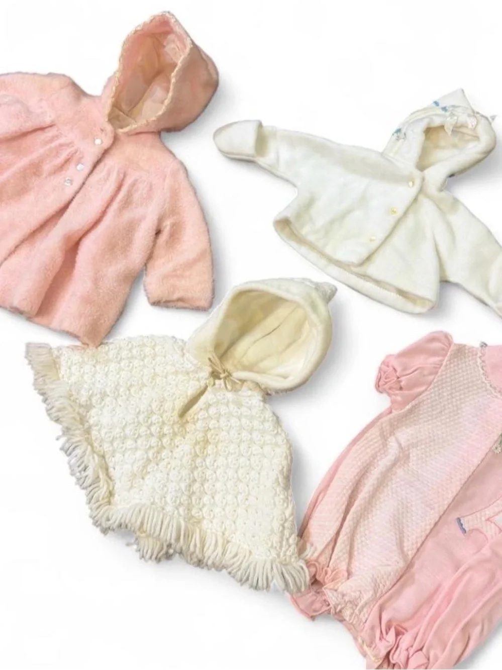 True Vintage 1970's Baby Clothes 4 pc Bundle Quiltex, Tiny Tots, Millicent